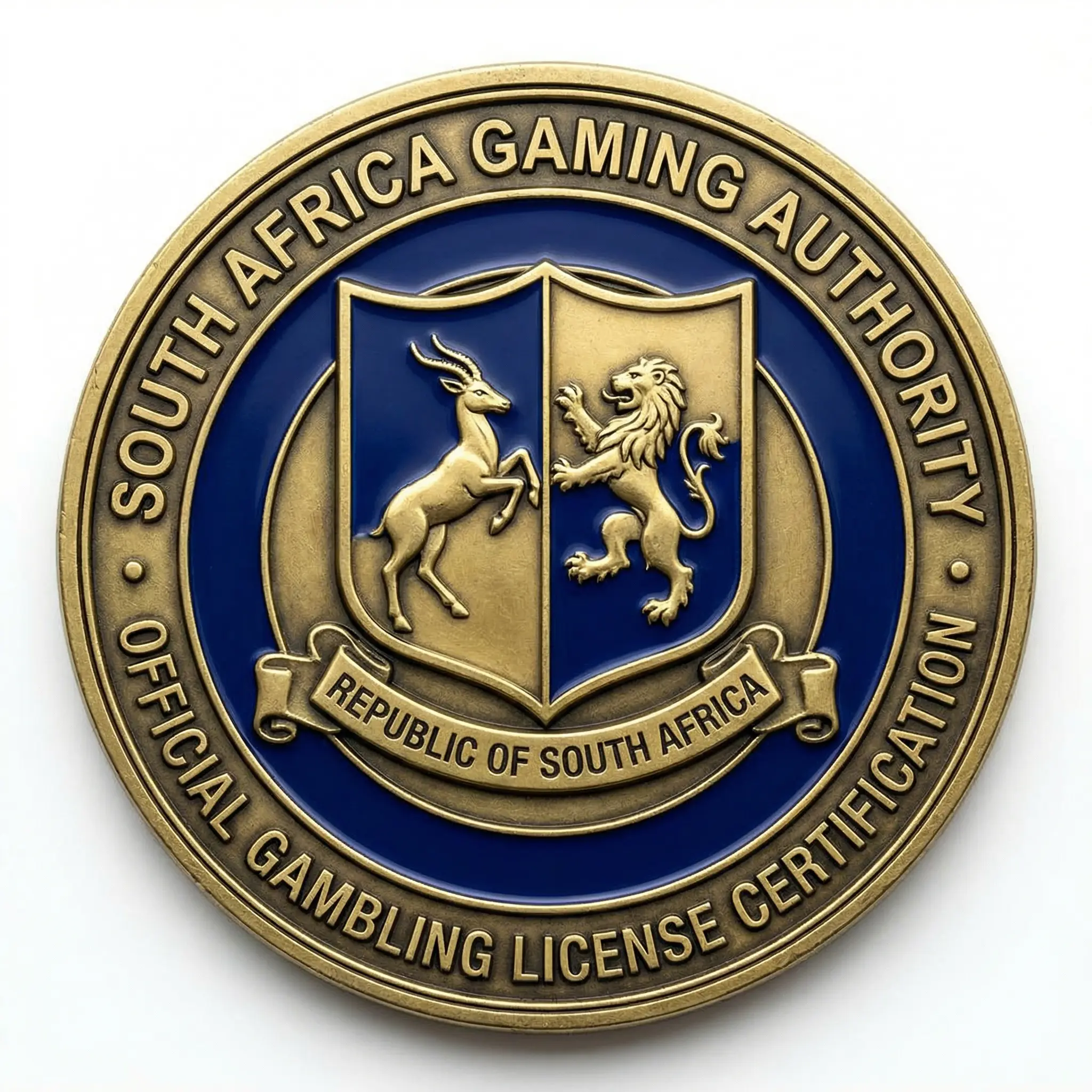 南非博彩管理委员会颁发的问鼎娱乐运营牌照徽章